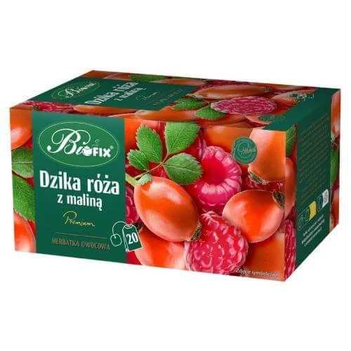 BiFix Trandafir sălbatic, ceai de fructe de zmeură, 20x2g