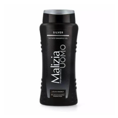 Gel de duș și șampon 2 în 1 pentru bărbați Malizia Uomo Silver, 250 ml