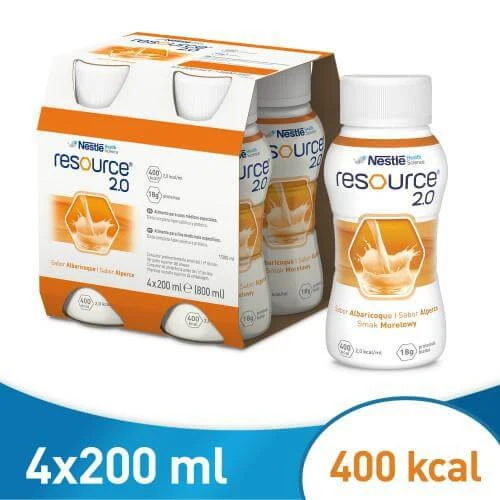 Resource 2.0 lichid cu aromă de caise, 4x200ml