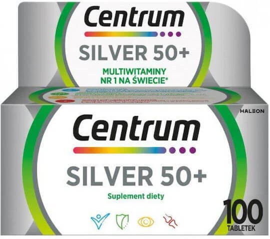 Centrum Silver 50+ Multivitamină pentru Energie, Întărirea Sistemului Imunitar & Sănătatea Oaselor 100 Tablete