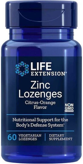 Life Extension Pastile de Zinc 24mg 60 Bucăți Citru Portocală