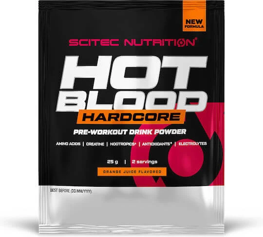 Scitec Nutrition Hot Blood Hardcore Supliment Pre Workout 25gr Suc de portocale