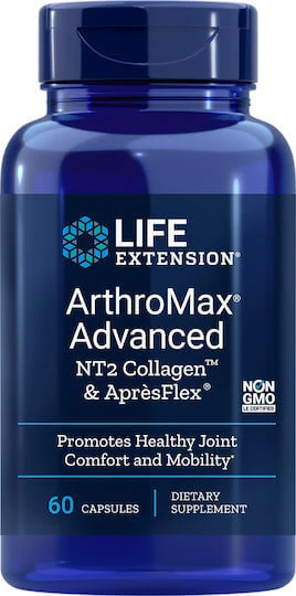 Life Extension ArthroMax Advanced NT2 Collagen & ApresFlex Supliment pentru Sănătatea Articulațiilor & Oaselor 60 capace