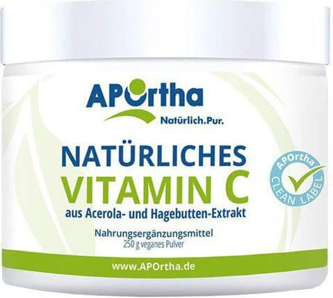 Aportha Vitamin C Powder Vitamina pentru Întărirea Sistemului Imunitar, Pielea & Acțiune Antioxidantă 620mg Natural - Natural 250gr