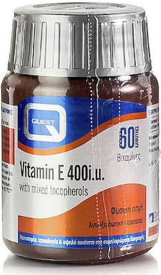 Quest Vitamin E with Mixed Tocopherols Vitamina pentru Pielea & Acțiune Antioxidantă 400iu 60 capace