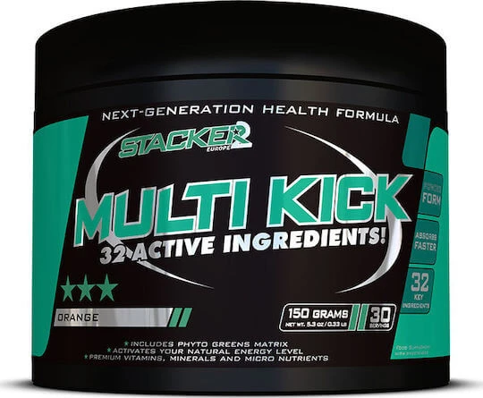 Stacker 2 Multi Kick Multivitamină pentru Energie & Acțiune Antioxidantă Portocaliu 150gr