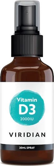 Viridian Liquid Vitamin D3 Vitamina pentru Întărirea Sistemului Imunitar & Sănătatea Oaselor 2000iu 20ml