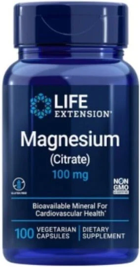 Life Extension Magneziu Citrat 100mg 100 Capsule Pe Bază De Plante