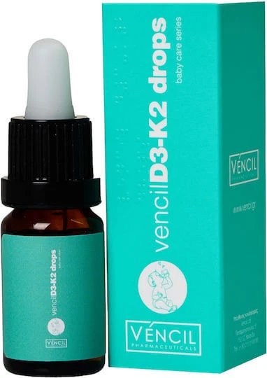 Vencil D3-K2 Drops Vitamina pentru Întărirea Sistemului Imunitar & Sănătatea Oaselor 10ml