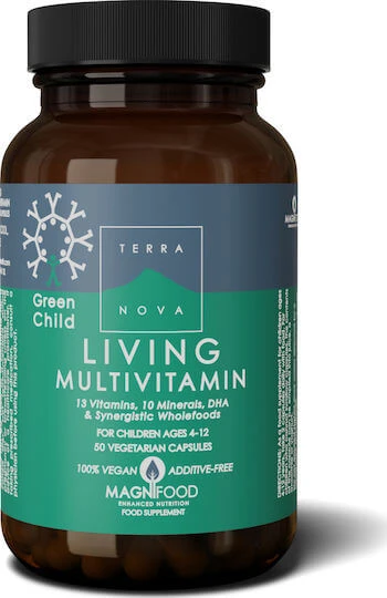 TerraNova Green Child Living Multivitamin Multivitamină pentru Energie & Întărirea Sistemului Imunitar 330mg 50 capsule veget