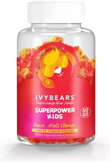 IvyBears Superpower Kids Multivitamină pentru Energie & Întărirea Sistemului Imunitar 60 bomboane de jeleu