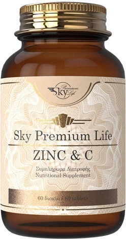 Sky Premium Life Zinc și Vitamina C 60 comprimate