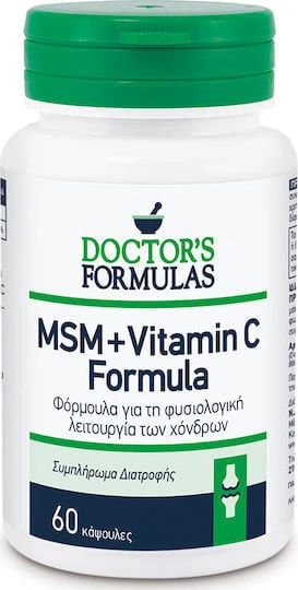 Doctor's Formulas Msm + Vitamin C Supliment pentru Sănătatea Articulațiilor & Oaselor 60 capace