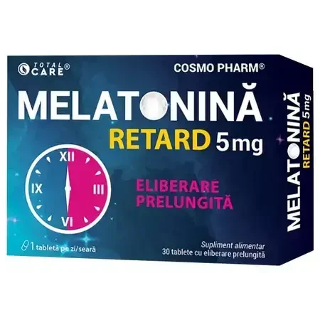 Melatonina Retard, 5 mg, 30 comprimate, Cosmo Pharm