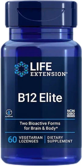 Life Extension B12 Elite Vitamina pentru Sănătatea Sistemului Nervos 60 pastile sublinguale