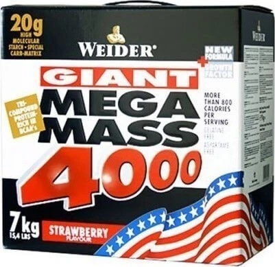 Weider Giant Mega Mass 4000 cu Creatină & Aromă Căpșuni 7kg