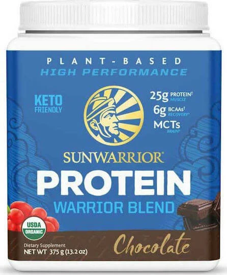 Sunwarrior Warrior Blend Plant Based Organic Fără Gluten & Lactoză cu Aromă Ciocolata 375gr