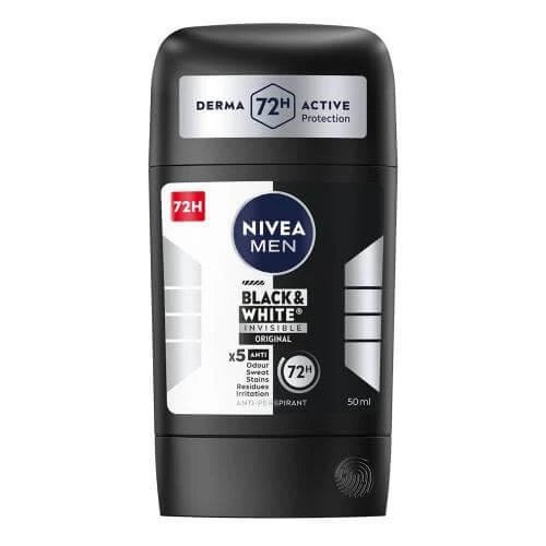 Nivea Men Black&White Original Stick antiperspirant pentru bărbați, 50 ml