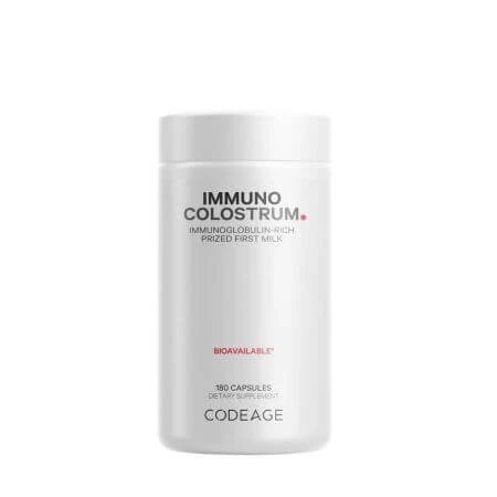 Colostru bovin bogat in imunoglobuline Immuno Bovine Colostrum CodeAge, 180 capsule, GNC