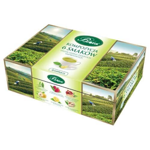 BiFix Compoziție de 6 arome Set de ceaiuri verzi expres, 60 g