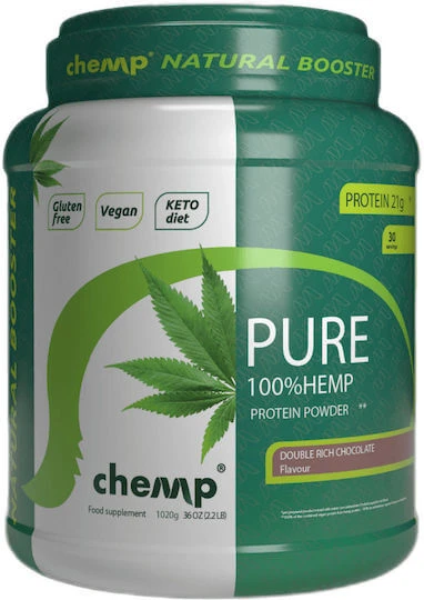 Chemp Pure Hemp Protein Double Rich Chocolate Fără Gluten & Lactoză cu Aromă Ciocolata 1.02kg