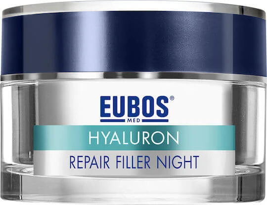 Eubos Hyaluron Repair Filler Cremă de Față de Noapte pentru Hidratare, Anti-îmbătrânire și Tonifiere cu Acid Hialuronic 50ml