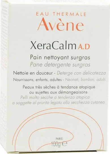 Eau Thermale Avène Xeracalm A.D. Pain Nettoyant Surgras Baton de săpun pentru Corpul Potrivit pentru Piele Atopică 100gr