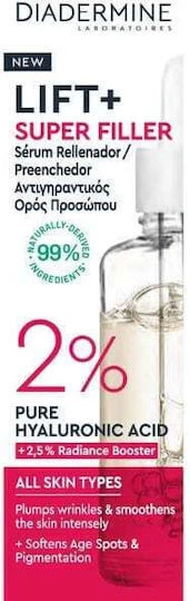 Diadermine Lift+ Super Filler Serum Hidratant și Anti-îmbătrânire Pentru Față cu Acid Hialuronic pentru Strălucire și Lifting 30ml