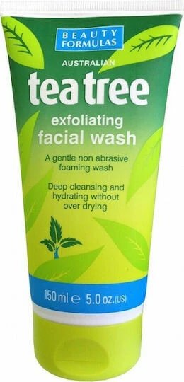Beauty Formulas Tea Tree Exfoliating Facial Wash Exfoliant & Curățare pentru Față în Gel 150ml