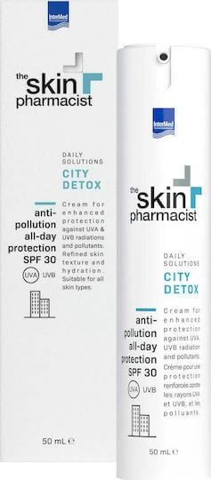 InterMed The Skin Pharmacist City Detox Cremă de Față de Zi cu SPF30 pentru Hidratare, Anti-îmbătrânire și Strălucire cu Acid Hialuronic 50ml
