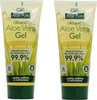 Optima Naturals Organic Aloe Vera Gel Gel pentru corp regenerant cu Aloe Vera pentru piele uscată & sensibilă 2x100ml