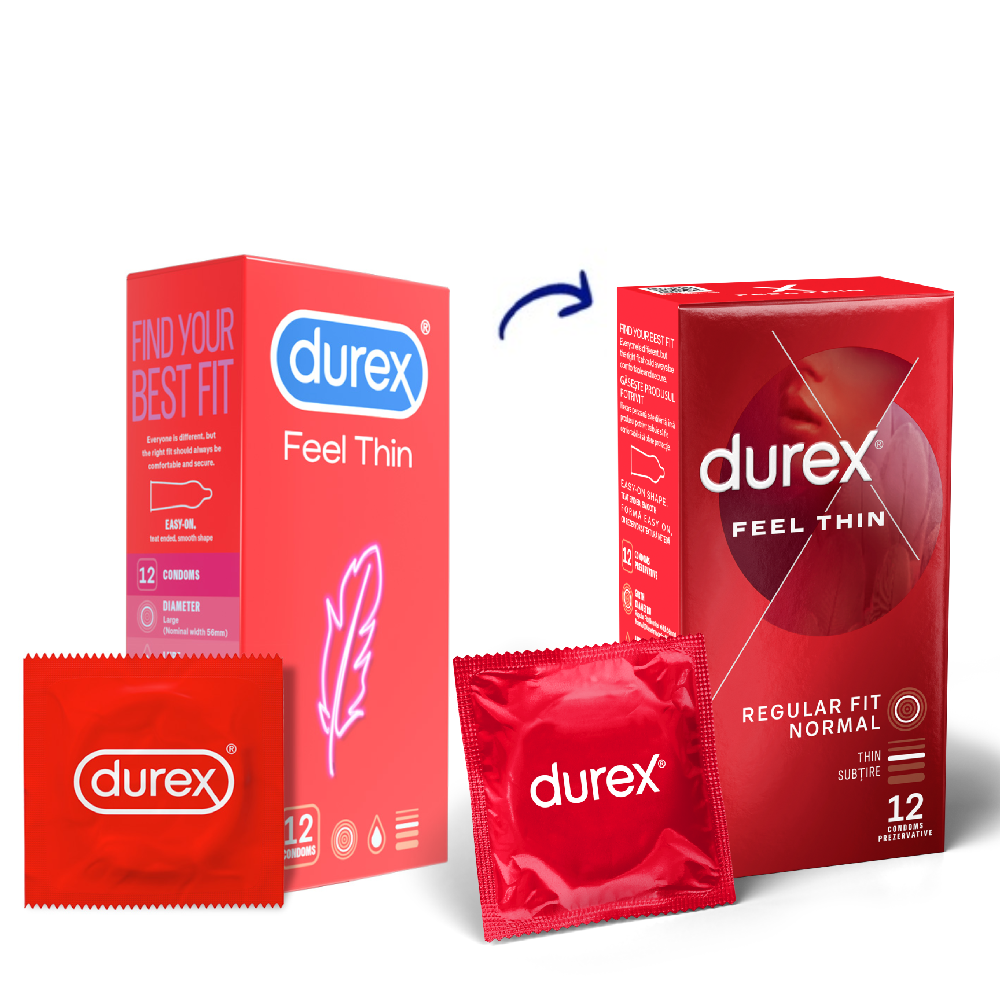 Prezervative Feel Thin, 12 bucati, Durex