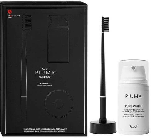 Piuma Pure White Pastă de dinți pentru Carii dentare Ca Perie de dinți Medium Perfect Black 75ml