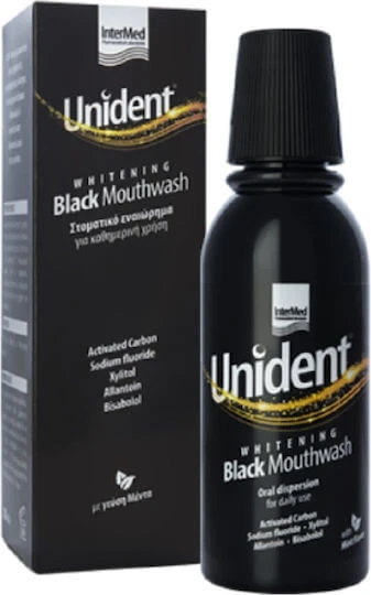 InterMed Unident Whitening Black Mouthwash Apă de Gură