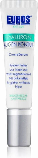 Eubos Hyaluron Cremă Hidratantă și Anti-Îmbătrânire pentru Ochi Împotriva Cearcănelor cu Acid Hialuronic 15ml