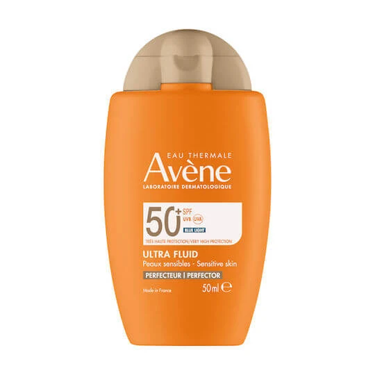 Eau Thermale Avène Ultra Fluid Perfector Cremă Solară de Față Waterproof SPF50+ cu Pigment 50ml