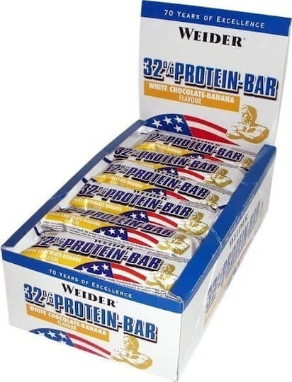Weider Protein Batoane cu 32% Proteină & Aromă Banana 12x60gr