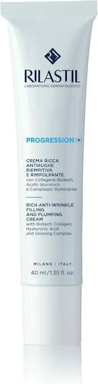 Rilastil Progression Rich Cremă Anti-îmbătrânire de Zi pentru Față cu Acid Hialuronic și Colagen 40ml