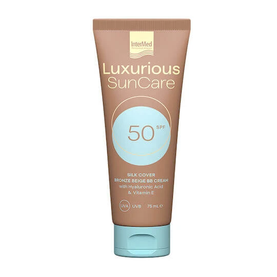 InterMed Luxurious Sun Care Cremă Solară Rezistentă la Apă pentru Față SPF50 cu Nuanță Bronze Beige 75ml