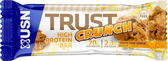 USN Trust Crunch Baton cu 20gr Proteină & Aromă White Chocolate Cookie Dough 60gr
