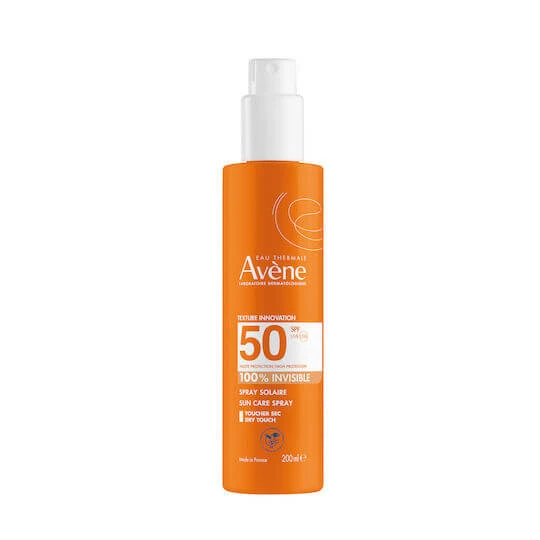 Eau Thermale Avène 100% Invisibil Loțiune Solară Rezistentă la Apă pentru Față și Corp SPF50+ Spray 200ml
