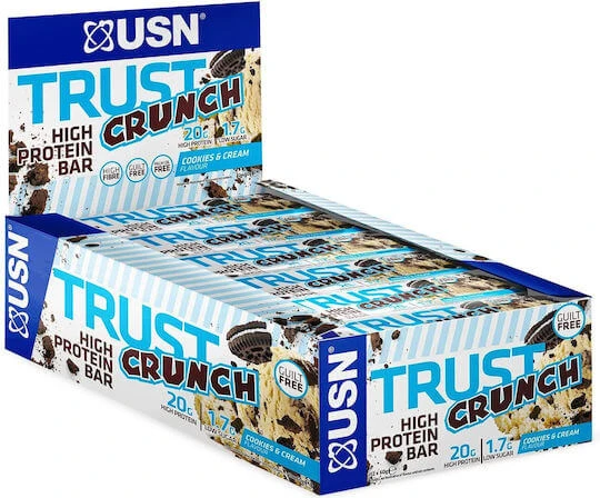 USN Trust Crunch Batoane cu 20gr Proteină & Aromă Cookies & Cream 12x60gr