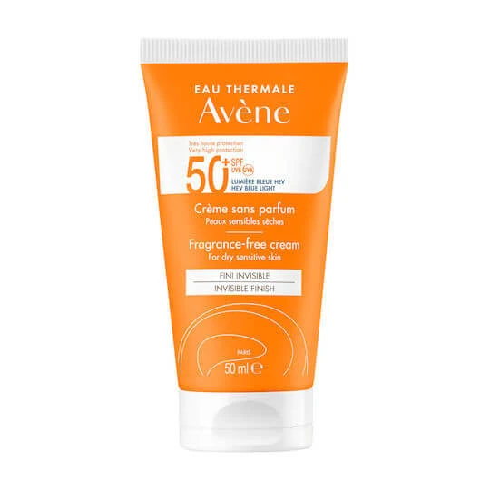 Eau Thermale Avène Protecție Foarte Ridicată Fără Parfum Cremă de Față Solară Rezistentă la Apă SPF50 50ml