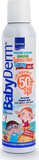 InterMed Babyderm Waterproof Copii Crema de Soare Spray SPF50 200ml