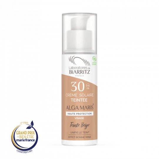 Laboratories de Biarritz Tinted Crema cu Protecție Solară Waterproof pentru Față SPF30 cu Culoare 02 Beige 50ml