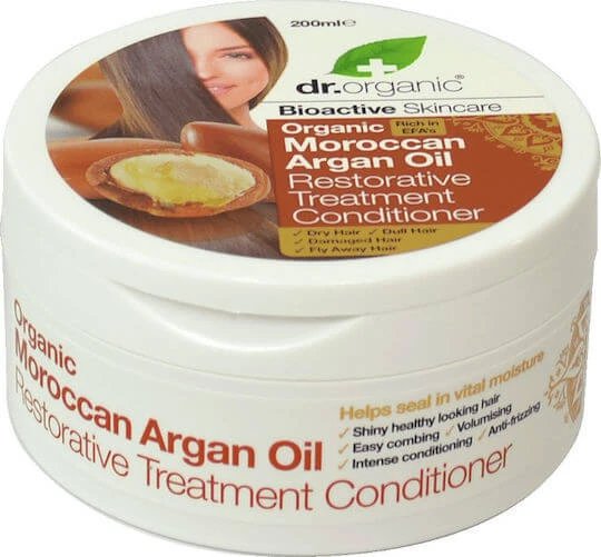 Dr.Organic Organic Moroccan Argan Oil Balsam Reconstrucție/Nutriție pentru Uscat Păr 200gr 200ml