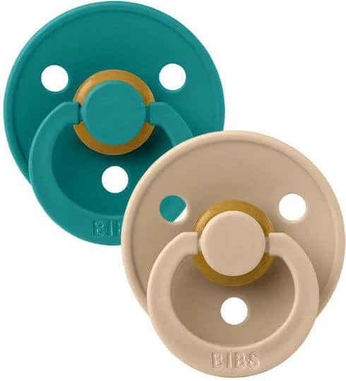 Bibs Colour Suzete Cauciuc Taupe / Scuba pentru 6+ luni 2buc