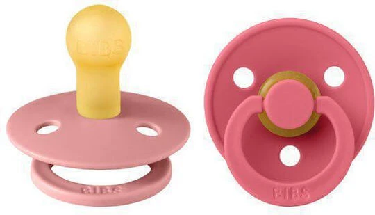 Bibs Colour Suzete Cauciuc Roz prăfuit/Coral pentru 0+ luni 2buc