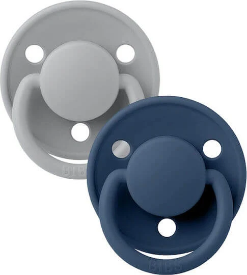 Bibs De Lux Suzete Silicon Albastru Nor & Oțel pentru 0+ luni 2buc