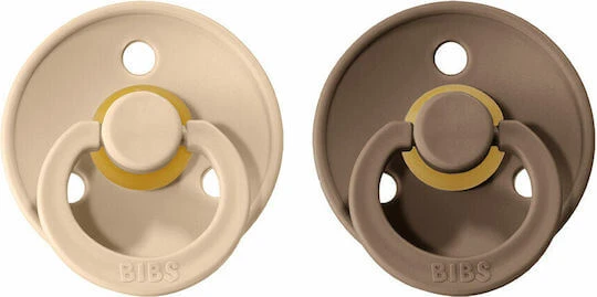 Bibs Colour Suzete Cauciuc cu husă Vanilie / Stejar Întunecat pentru 18+ luni 2buc